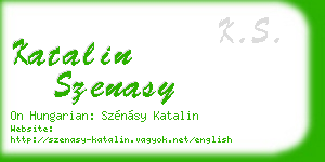 katalin szenasy business card